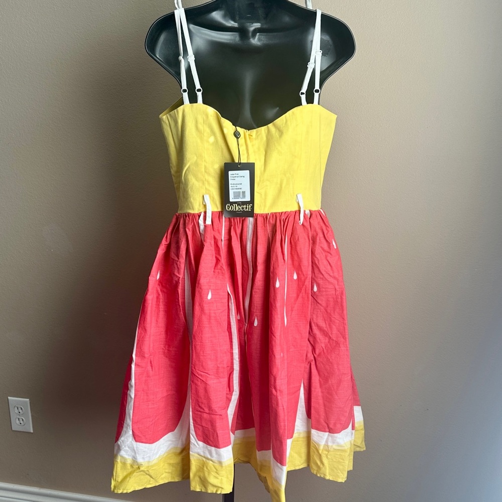 Collectif Grapefruit Swing Dress NWT - Picture 3 of 5